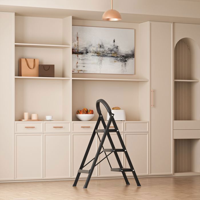 Opvouwbare ladder - FLASIDU - Model 9038 - IJzer - Maximale belasting 150 kg - Extra groot voetplatform