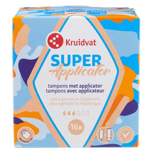 Kruidvat Super tampóny s aplikátorom<br>16 kusov