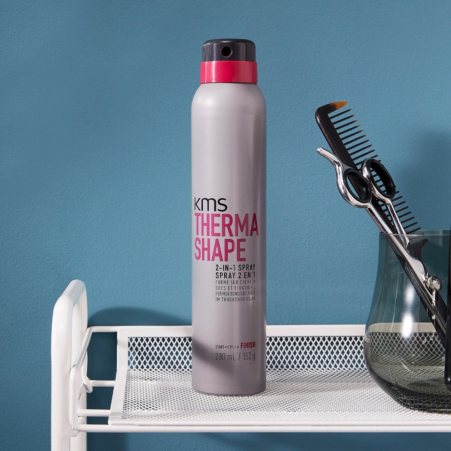 KMS plaukų lakas „Thermoshape“ 2 viename purškiklis – 200 ml