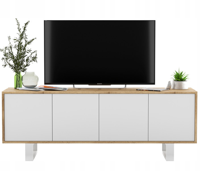 Szafka RTV Industrial komoda Loft Wotan Biały Mat