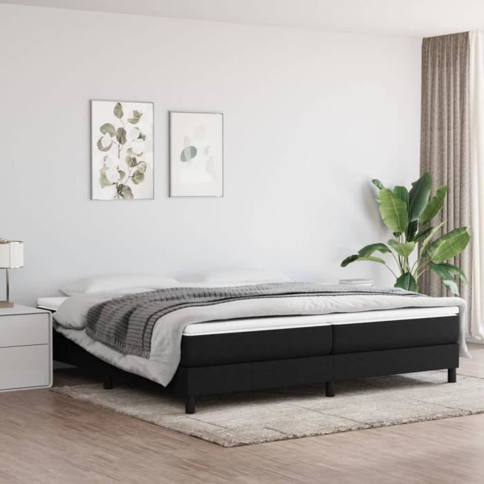 Base de cama de muelles negra - SALUTUYA - BD48422 - 200x200 cm - Tela