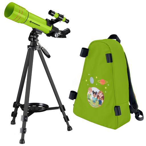 Télescope réfracteur Bresser Junior 70/400 avec sac à dos (vert)