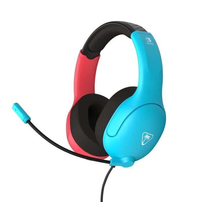 Cuffie da gioco cablate - TURTLE BEACH - TBS-8002-25 - Airlite Fit - Licenza ufficiale Nintendo Switch™ - Blu neon e rosso