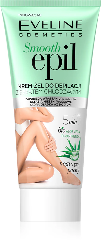 Creme depilatório corporal Smooth Epil da Eveline Cosmetics para pele sensível.