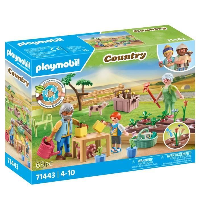 PLAYMOBIL 71443 Grandparents and Vegetable Garden - Country - Ages 4+