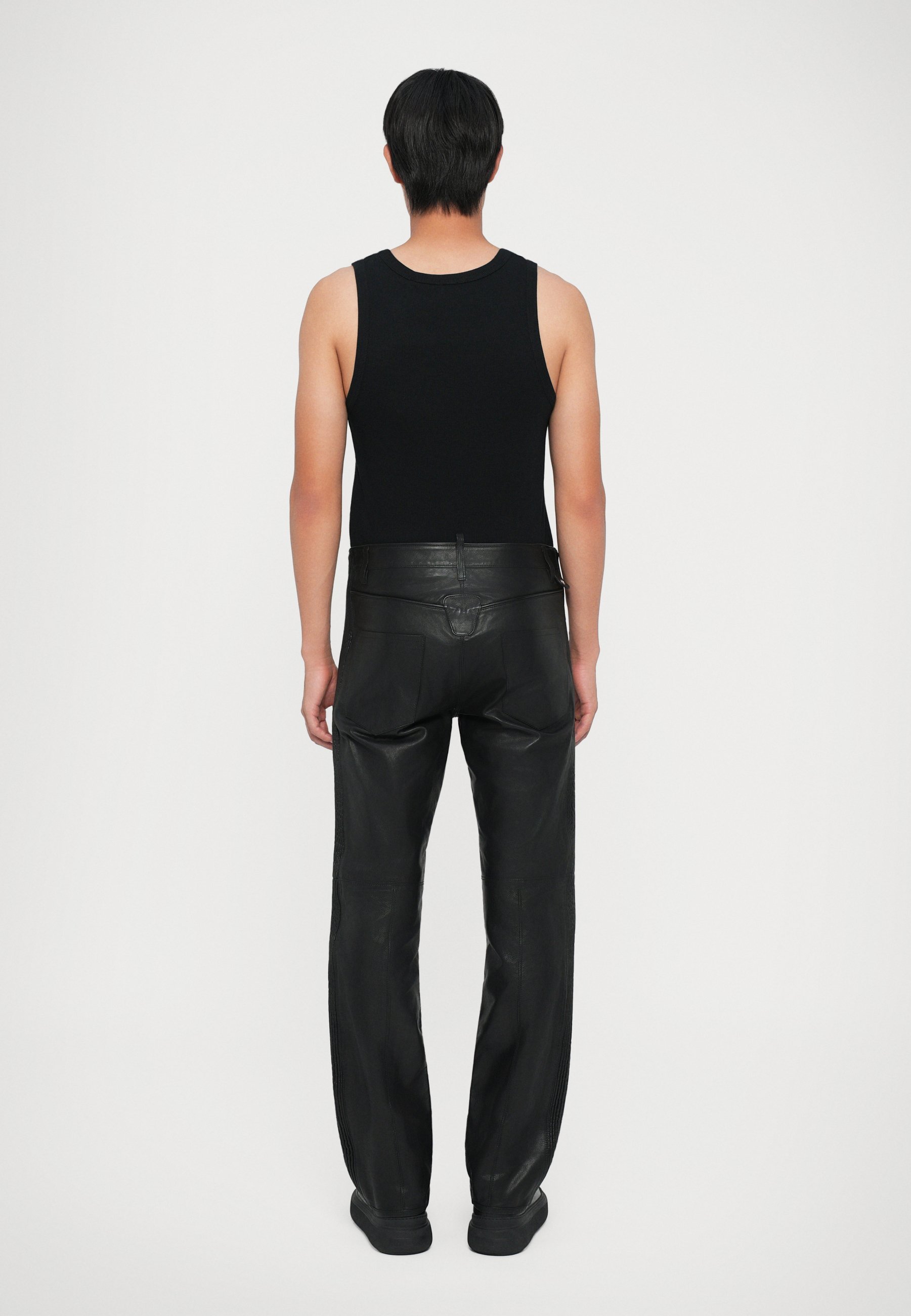 Dsquared2 DUCATI PANTS - Odinės kelnės - juodos