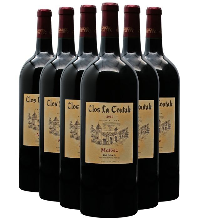 Clos la Coutale Cahors Malbec MAGNUM 2019 - Red Wine from the Southwest (6x150cl)