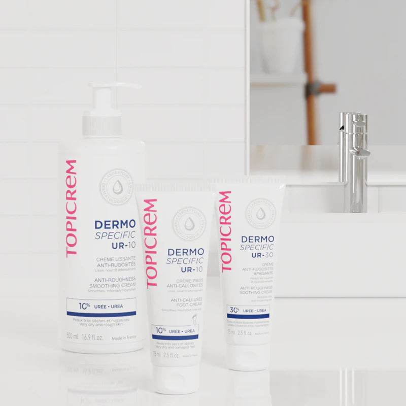 Topicrem UR-10 Creme Suavizante Anti-Aspereza para o corpo, ideal para pele muito seca.