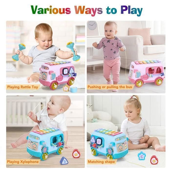 Musical baby bus toy with xylophone - XVX - Rainbow - For 24 months to 2 years activity table