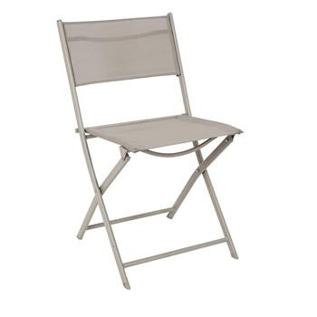 KRZESŁO SKŁADANE Elba outdoor beżowe stal i poliester