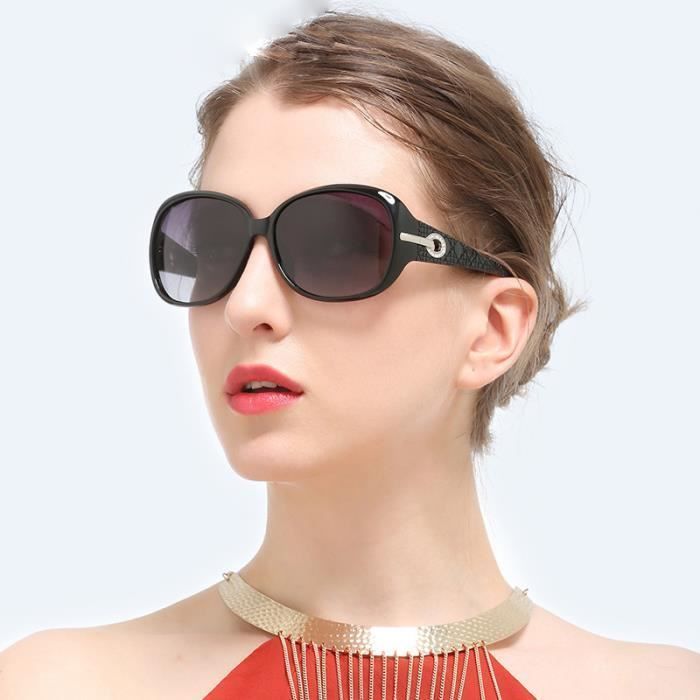 Occhiali da sole da donna SHARPHY, montatura grande e rotonda, protezione anti-UV, eleganti e raffinati, colore nero.