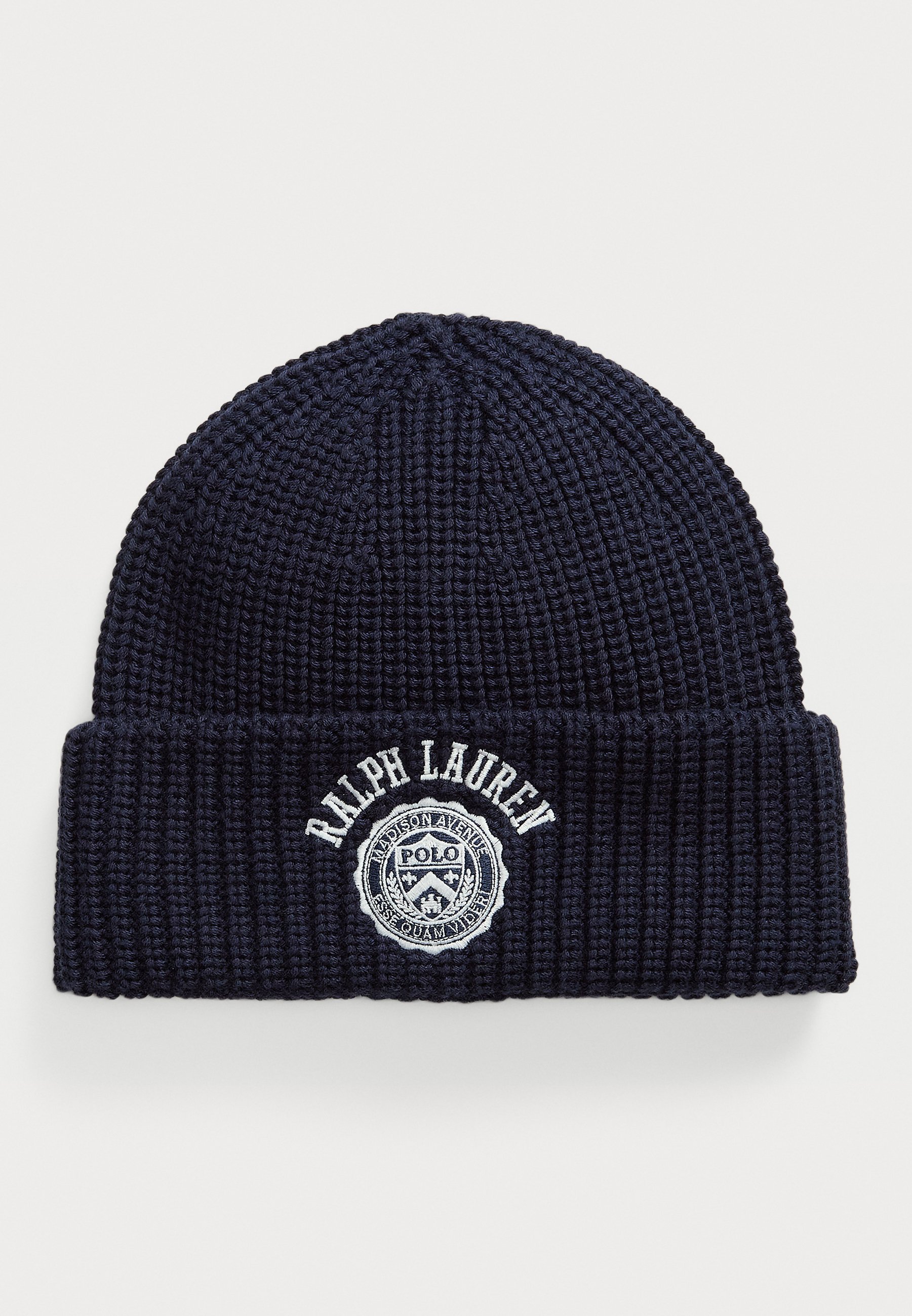 Bonnet unisexe Polo Ralph Lauren en coton à écusson brodé - noir
