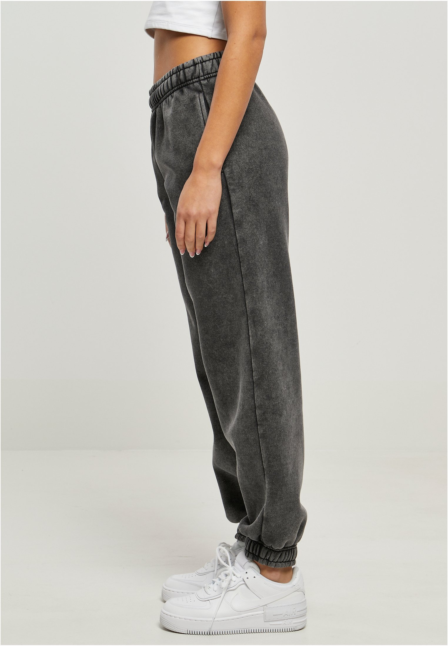 Urban Classics High Waist Stone Washed - Trainingsbroek - zwart