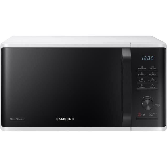 23L Solo Microwave Oven - SAMSUNG - MS23K3555EW - White - Electronic Control + Button - Keep Warm Function