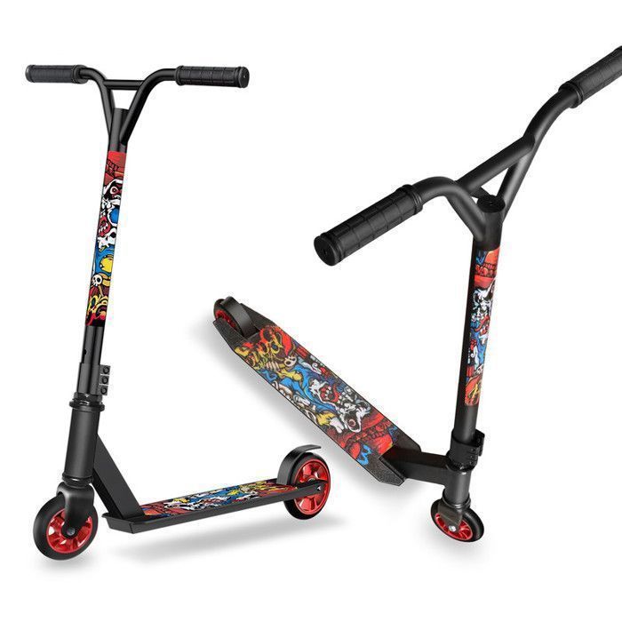 Patinete freestyle con rodamientos ABEC 9 de 100 mm, cuadro de aluminio, patinete recreativo robusto para niños y adolescentes.