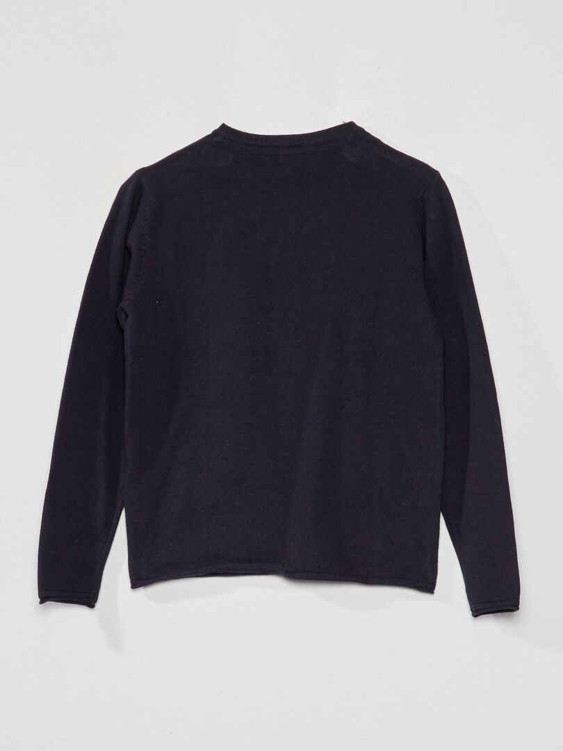 Henley-trui met kraag - blauw
