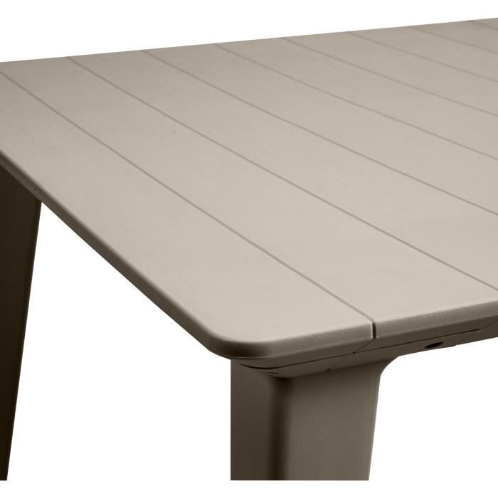 Table de jardin - rectangulaire 160cm - cappuccino - en résine - 6 personnes - Lima -Allibert by KETER
