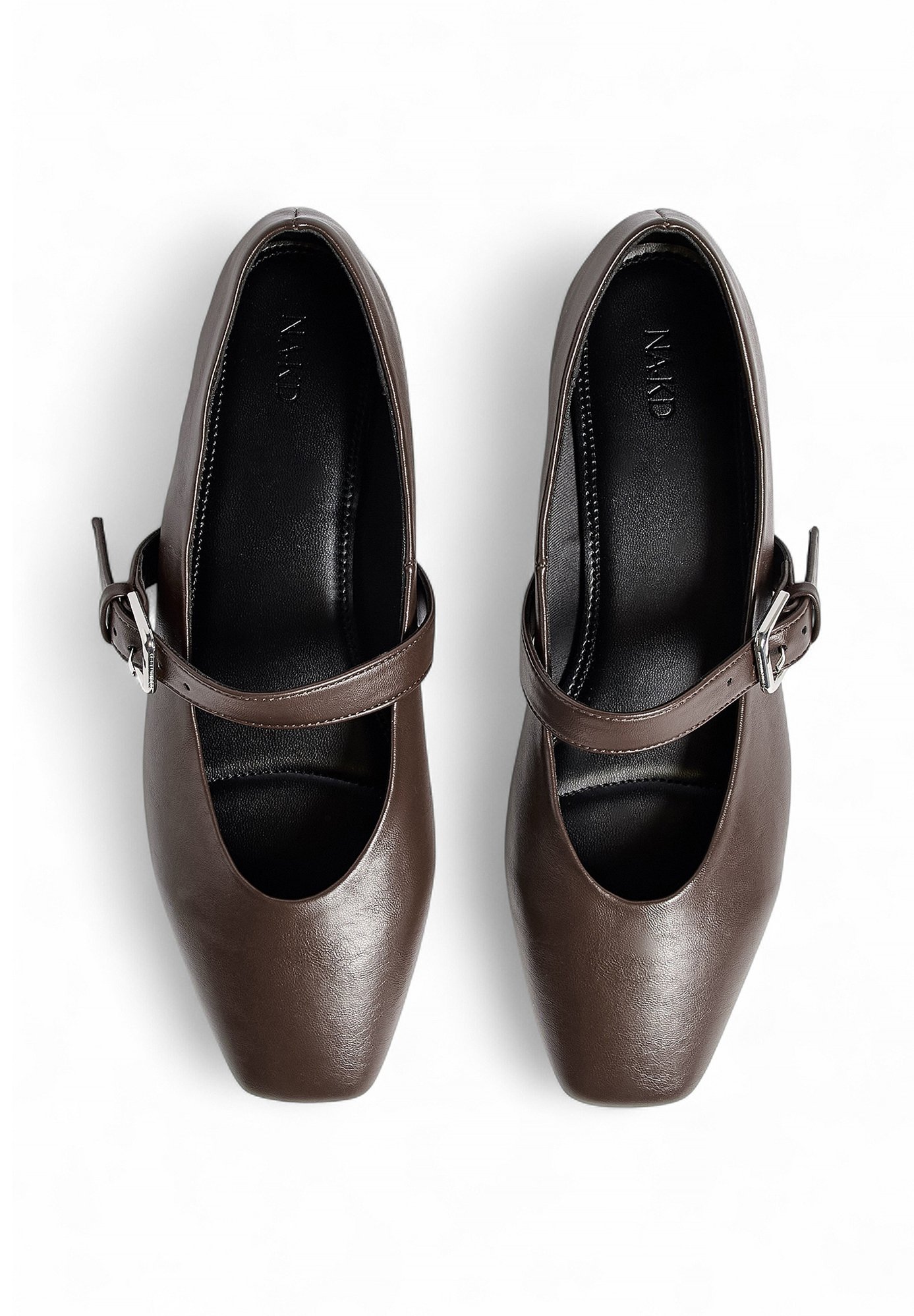 NA-KD STRAP DETAIL - Sapatilhas de ballet com tira no tornozelo - marrom