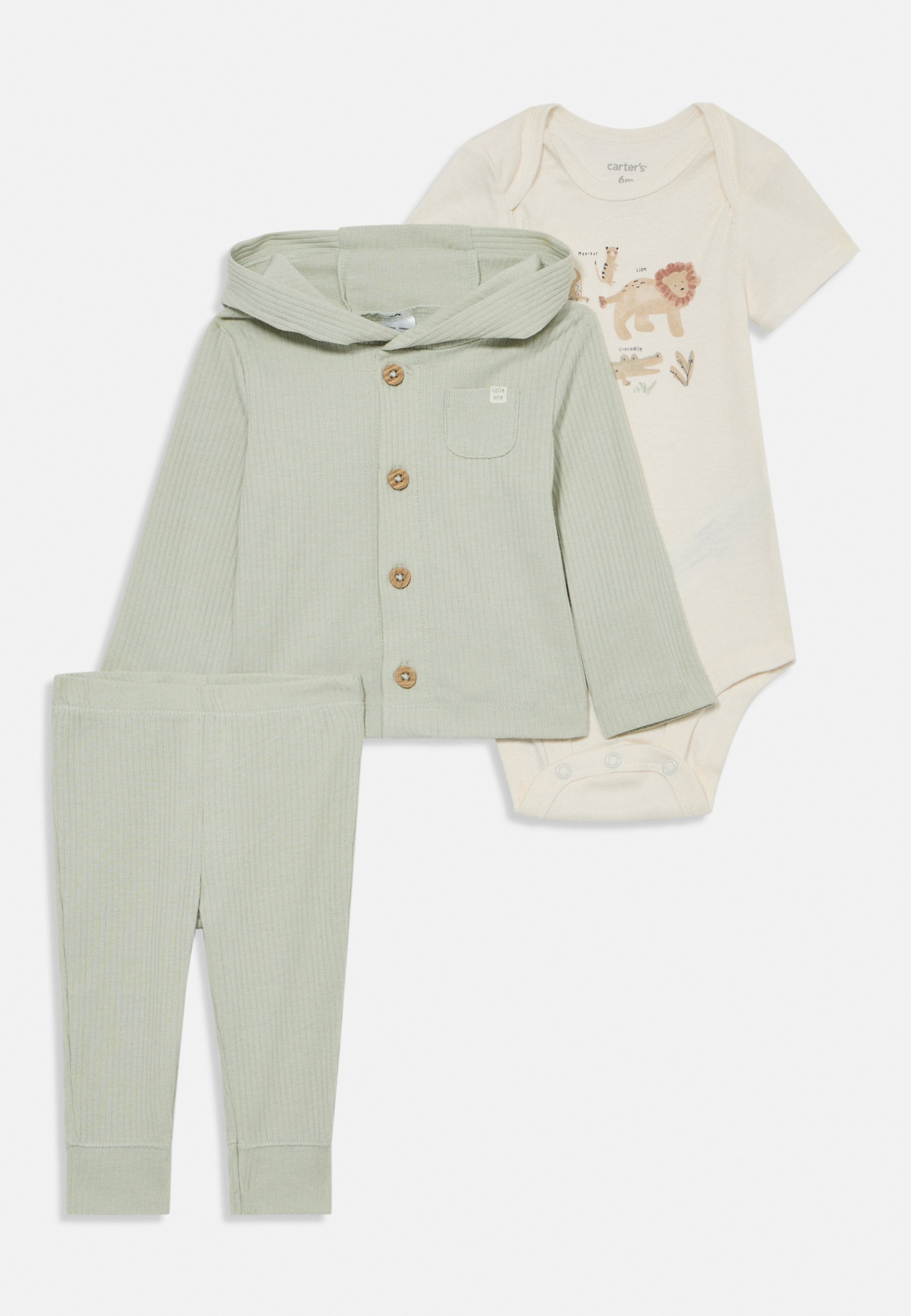 Carter's UNISEX SET - Hoodie - groen/gebroken wit