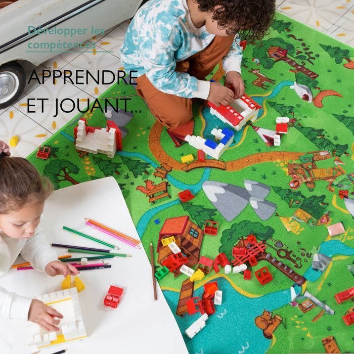 Tapis de Jeu Enfant 95x200cm, Hiking - Tapis Circuit Voiture - Lavable - Antidérapant - Carpet Studio