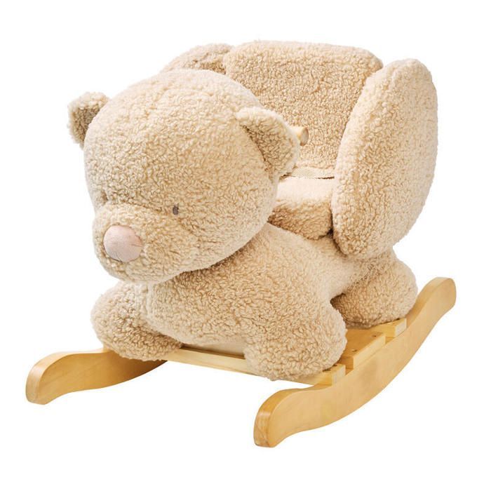 Schommelstoel - NATTOU - Teddy Bouclette Beige Schommelstoel - Veiligheidsharnas - 12 maanden tot 3 jaar - Binnen