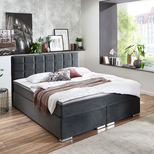Boxspringbett Premium, anthrazit, 180 x 200 cm