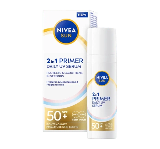 NIVEA SUN Daily UV Serum primer 2w1 przeciwsłoneczny SPF50  baza pod makijaż 30 ml