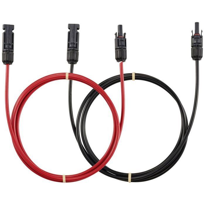 Câble rallonge solaire - sygonix - 6 mm² - 3 m - Connecteur mâle et femelle - Lot de 2 - Adapté pour connexion solaire