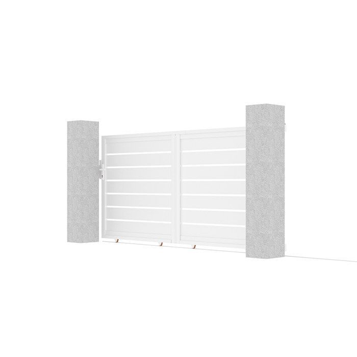 Casanoov 3m Vogel sliding gate, 140cm high + 2 posts, 190cm high, white aluminum
