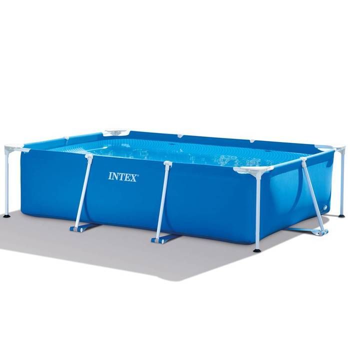 Piscina Tubular Intex Acima do Solo - Estrutura Metálica - 300 x 200 x 75 cm - Retangular (Fornecida com bomba e cartucho) - 28275FS