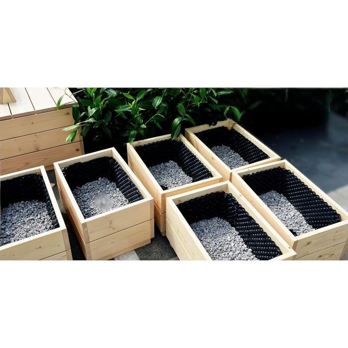 Membrane de fondation et soubassement alvéolée avec drainage 400 g/m², potager surélevé découpable, 100 x 1000 cm