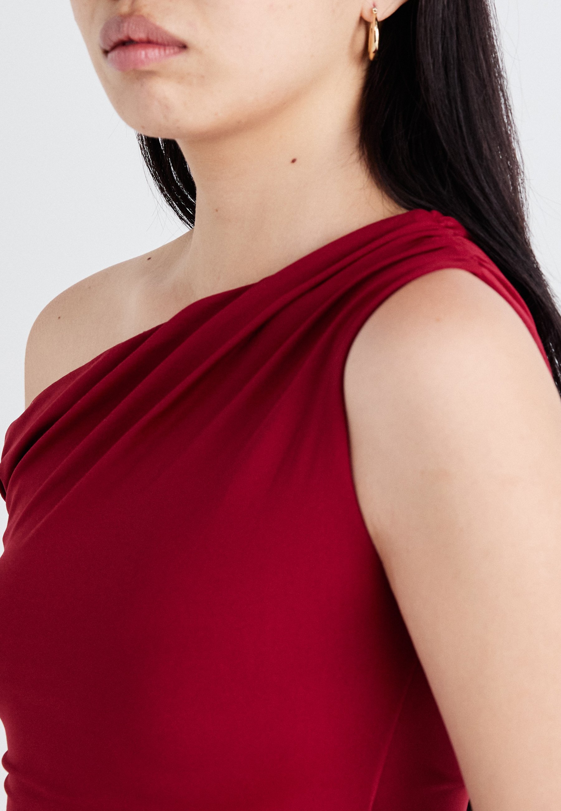 Gina Tricot ASYMMETRIC MICRO - Základné tričko - červené