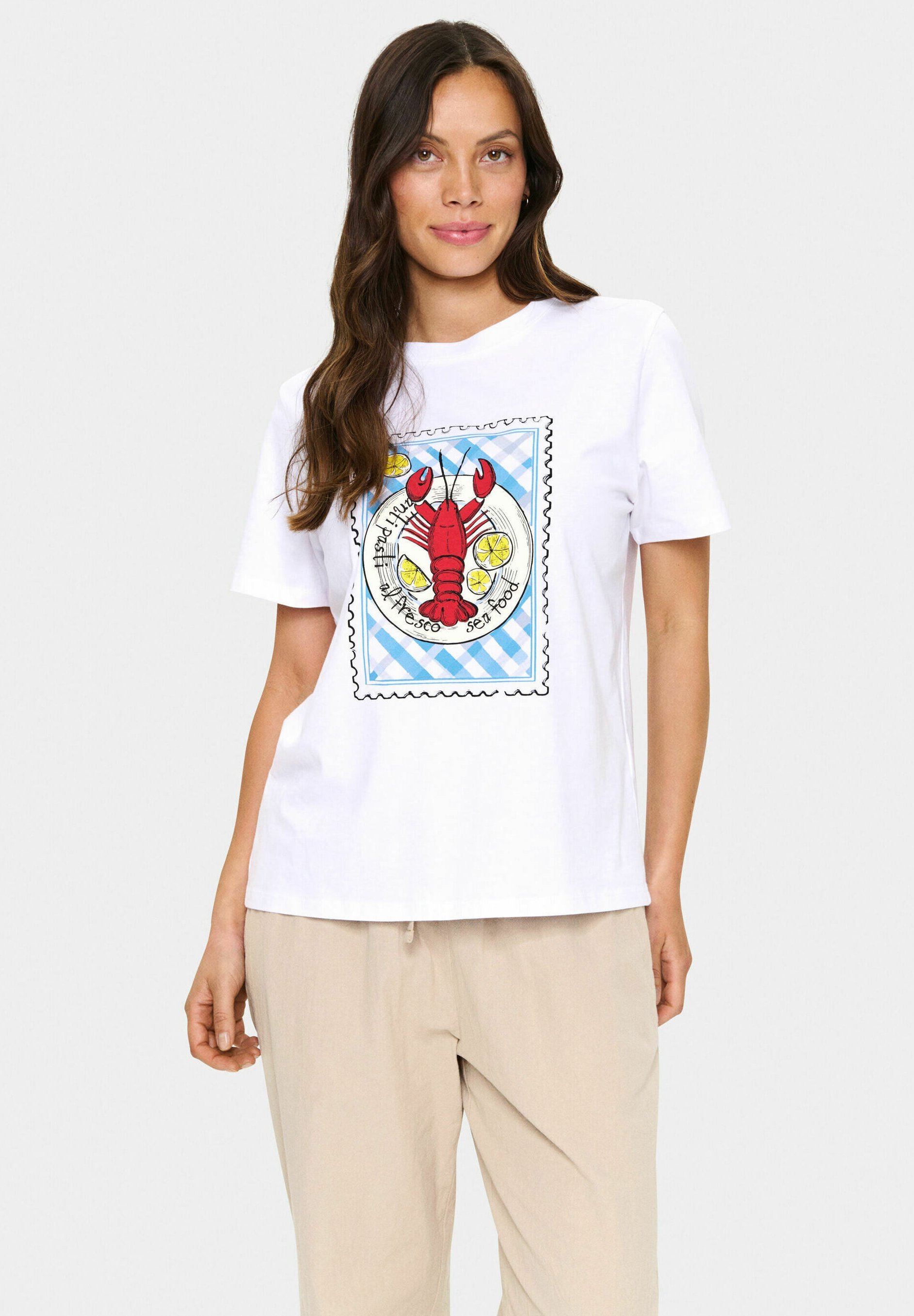 Saint Tropez LORIA - T-shirt met print - helder wit