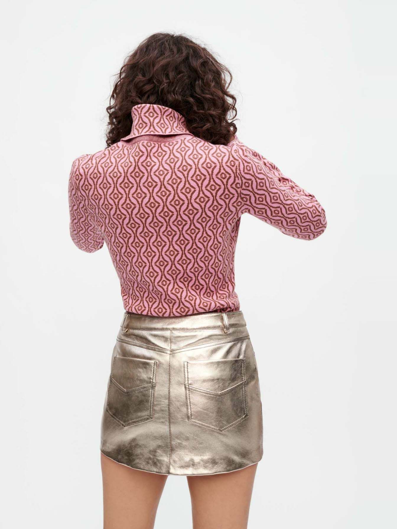 Metallic leren rok - Dore