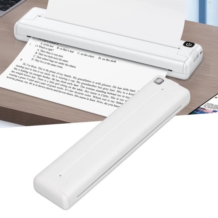 Imprimante Thermique A4 - QIILU - Sans Encre - 200 DPI - Connectivité Sans Fil - Batterie 1000 mAh