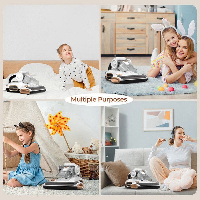 JIGOO T600 Mattress Vacuum Cleaner – Dual Tank, 99.99% Dust Mite Elimination with Aroma Diffusion System –