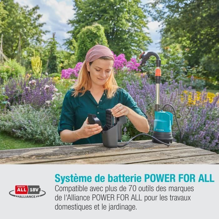GARDENA 2000/2 18V P4A regenwateropvangpomp (batterij niet inbegrepen)