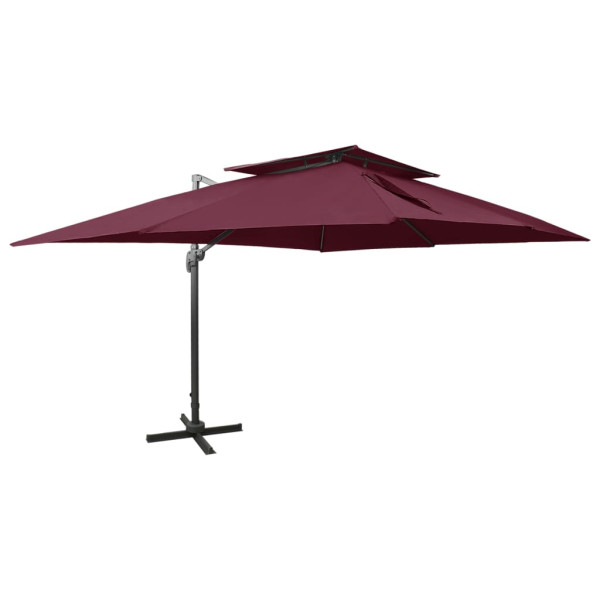 Parasol ogrodowy Czerwony 300 x 400 cm vidaXL