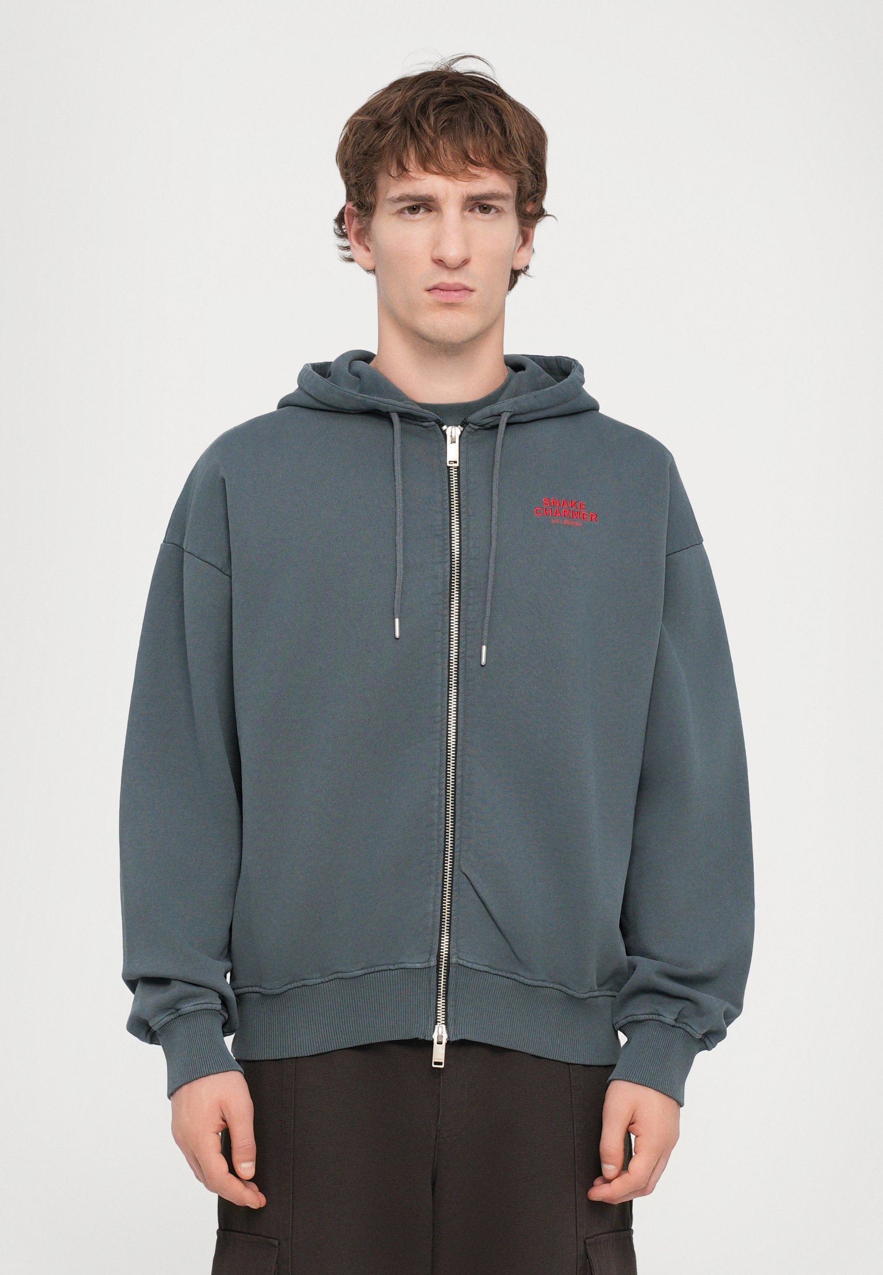 Han Kjøbenhavn SNAKE EMBROIDERY - Hoodie - donkergrijs