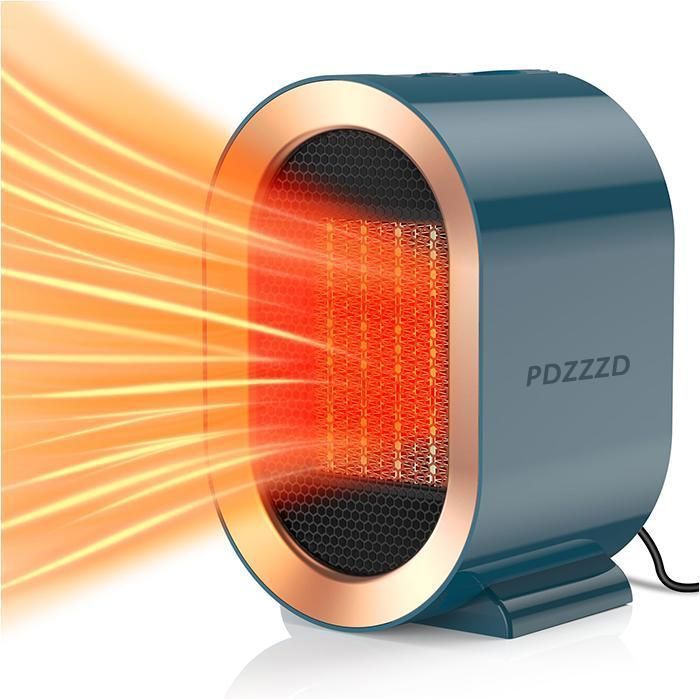 Chauffage d'appoint 1200W, Silencieux, Faible Consommation d'énergie, Radiateur Salle de Bain, Radiateur Soufflant-Vert