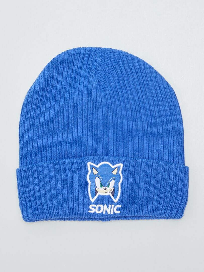 Gorro de malha canelada Stitch - AZUL