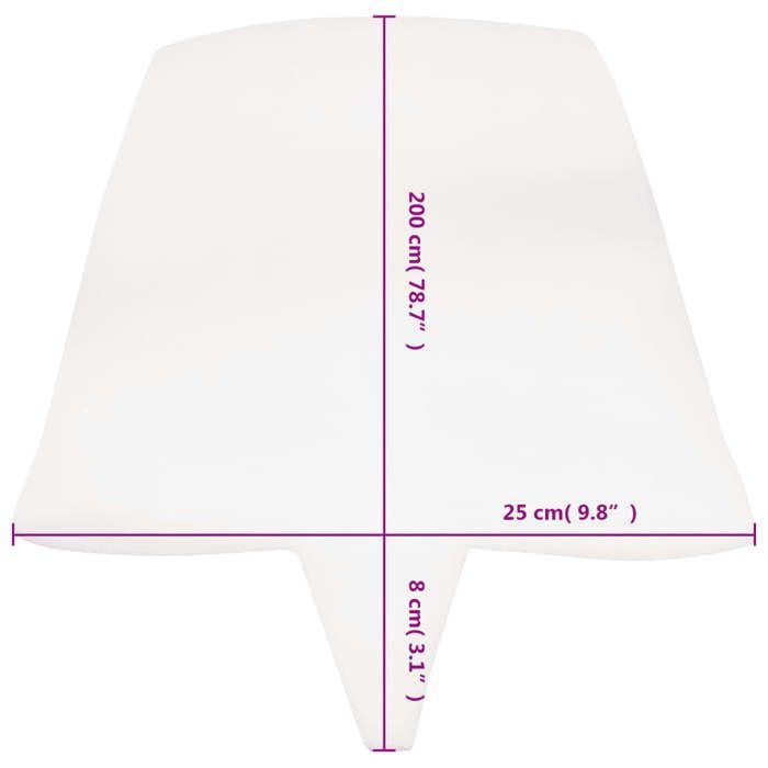 Schuimrubberen bedbrug - MEUBLECHIC - 25x200x8 cm - Wit - Maakt van 2 eenpersoonsbedden 1 - Comfortabel - Niet wasbaar