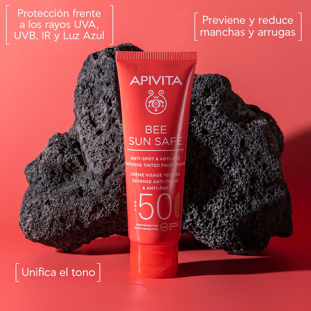 Bee Sun Safe krém proti starnutiu a tmavým škvrnám SPF50 s farbou proti vráskam a starnutiu