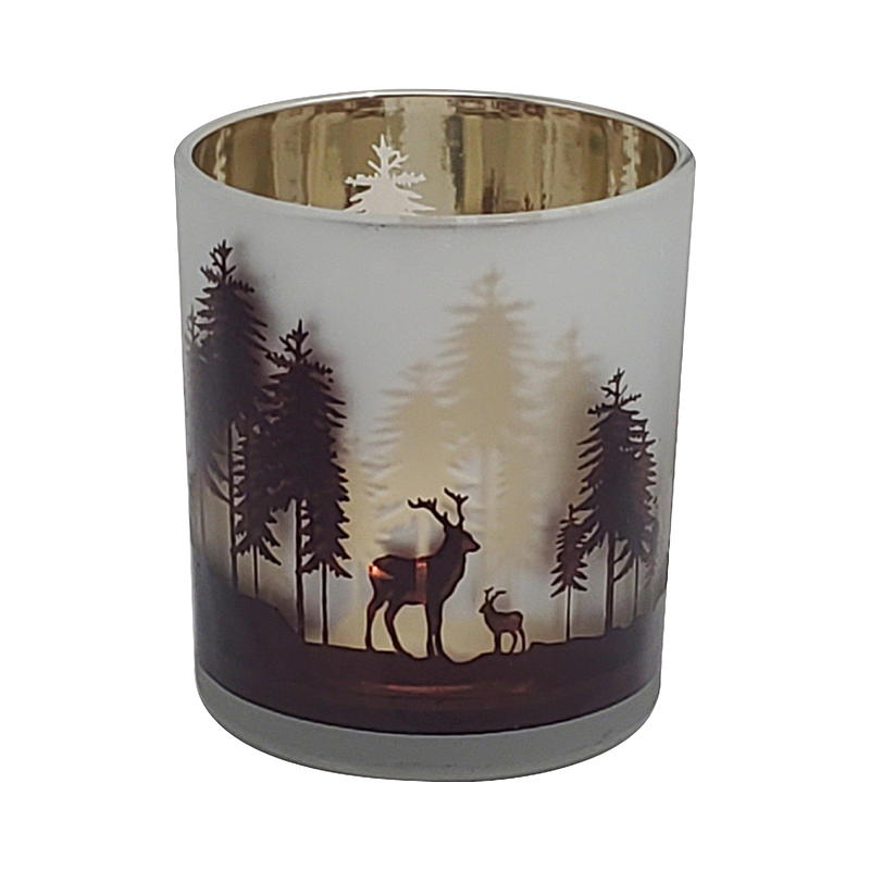 Theelichthouder voor thuis, 7x8 cm, herfstsfeer