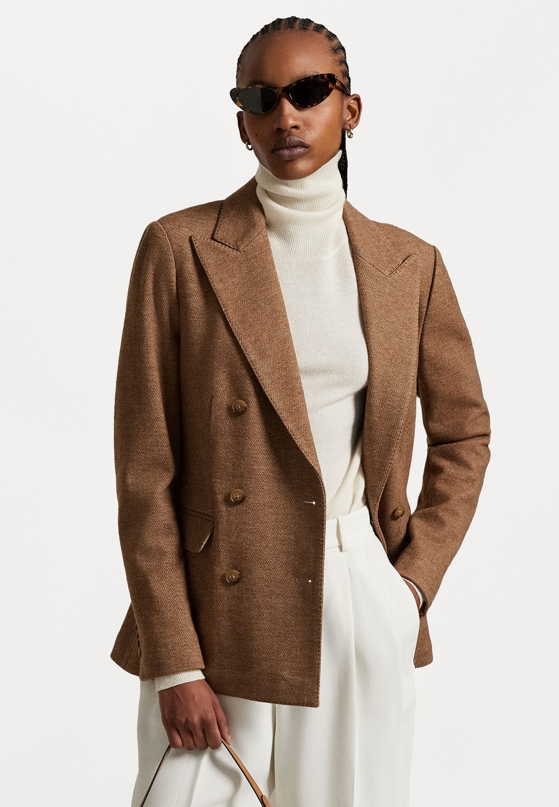 Polo Ralph Lauren Double-Breasted Herringbone Blazer - Blazer - beige