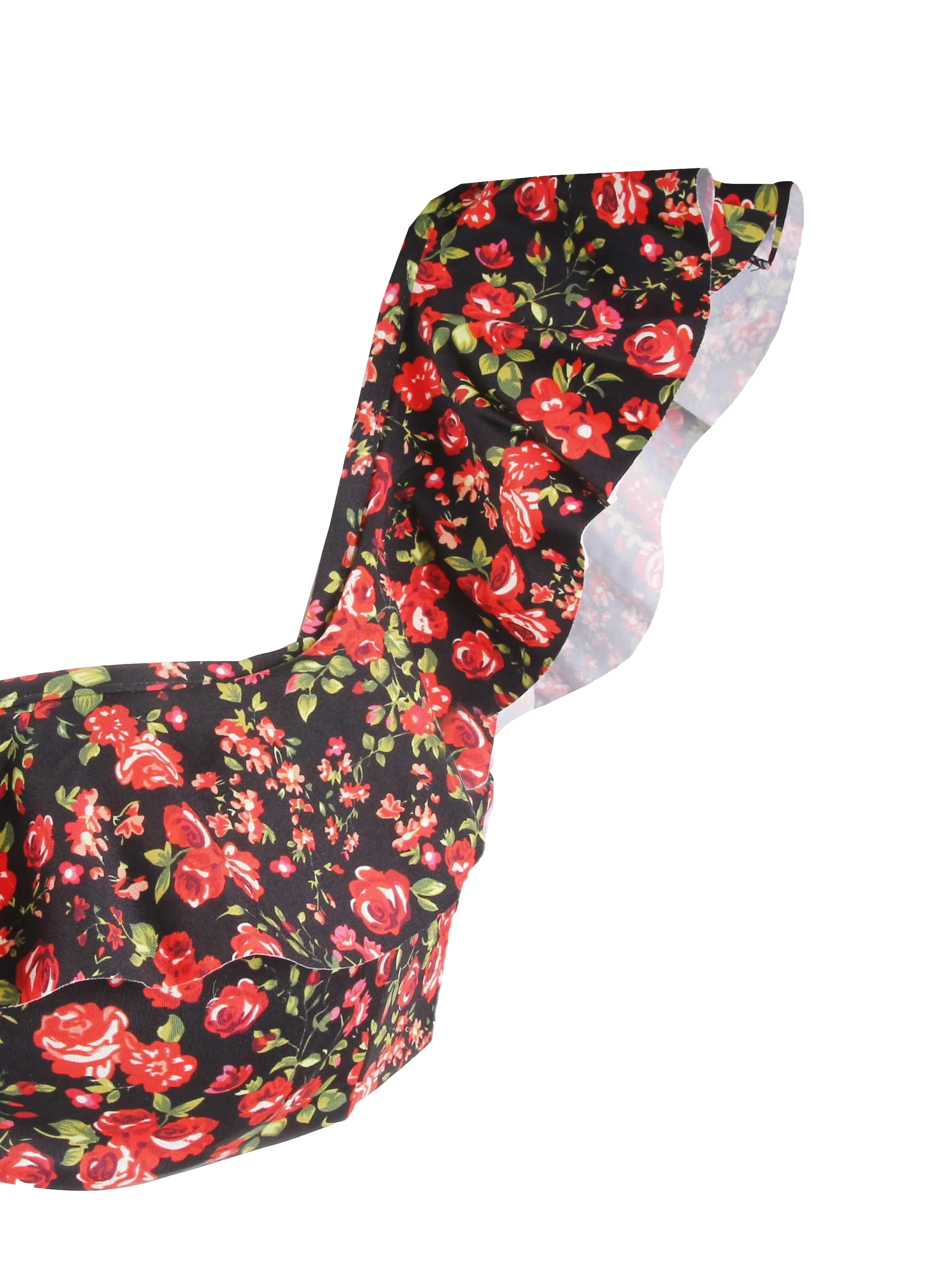 Bandeau bikini met ruches en bloemenprint