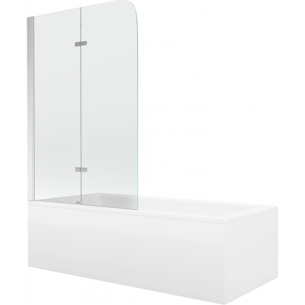 Wanna prostokątna Mexen Cubik 150x70cm z obudową i parawanem 2-skrzydłowym