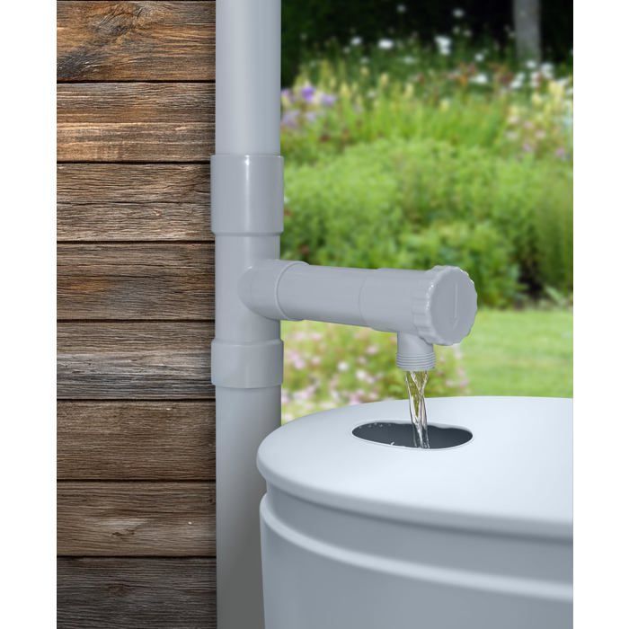 Raccord PVC récupérateur d'eau - Jardibric - Ø50 mm - Sortie filetée 20x27 - Installation rapide