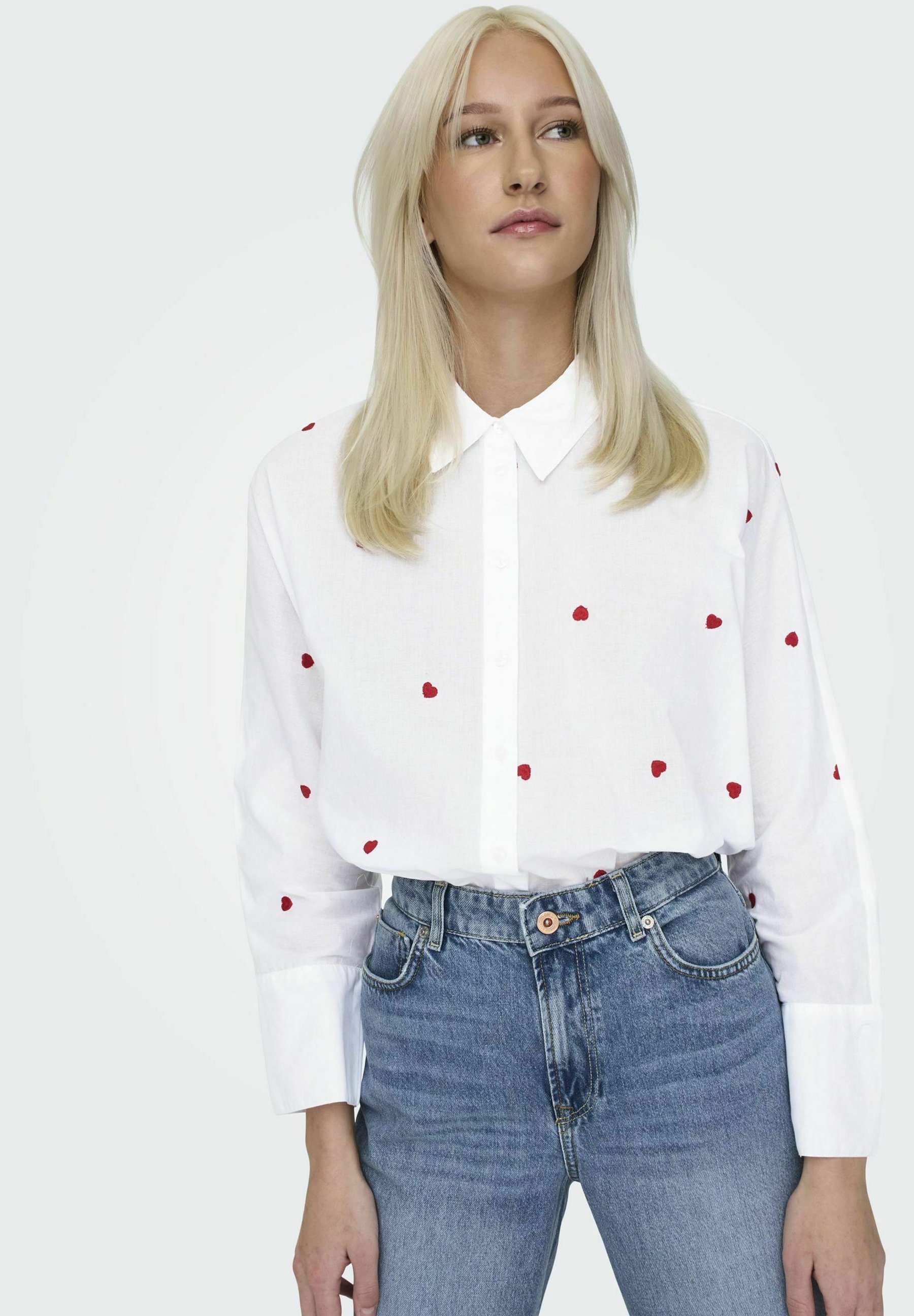 ALLEEN ONLINE NIEUWE LINA GRACE - Blouse met knoopsluiting - helder wit