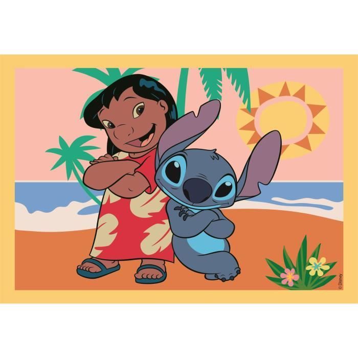 Rompecabezas Stitch 4 en 1, para niños de 3 años en adelante, temática de dibujos animados, CLEMENTONI